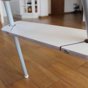 ikea antilop söögitooli valgelamineeritud vineerist jalatugi